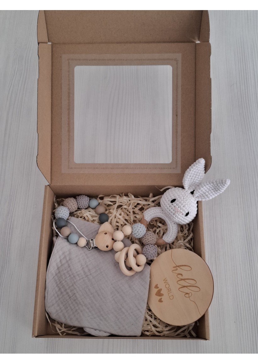 Dárkový box se slintáčkem šedý Dárkový box se slintáčkem šedý