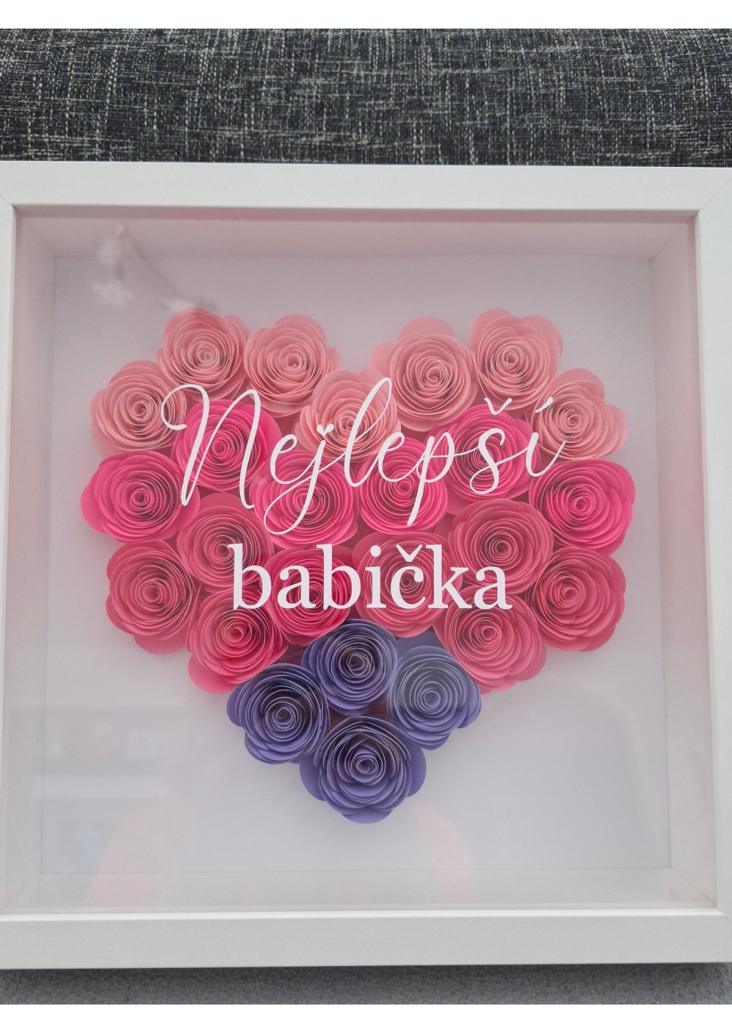 Květinový obraz - Shadow box